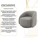 Ver imagem 7 de Poltrona Decorativa Orgânica Giratória Veludo Cinza Premium Suporta 150kg Luxo Montada Design Curvo