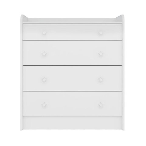 Cômoda Infantil 4 Gavetas Doce Sonho Branco com Trocador - Qmovi