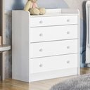 Ver imagem 2 de Cômoda Infantil 4 Gavetas Doce Sonho Branco com Trocador - Qmovi