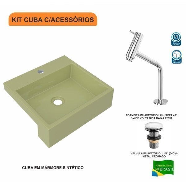 Kit Cuba XQ395 Torneira Pratika 1060 Metal Válvula Click 1 1/2 Polegada Compace - 3
