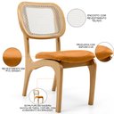 Ver imagem 4 de Kit 2 Cadeiras para Sala de Jantar Cozinha Estofada e Tela Mariah L02 Couríssimo Whisky - Lyam Decor