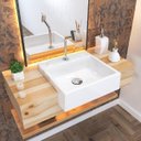 Ver imagem 1 de Kit Cuba XQ395 Torneira Pratika 1060 Metal Válvula Click 1 1/2 Polegada Compace