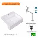 Ver imagem 3 de Kit Cuba XQ395 Torneira Pratika 1060 Metal Válvula Click 1 1/2 Polegada Compace
