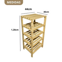 Organizador de Madeira Pinus 5 Andares Multiuso - 6