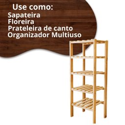 Organizador de Madeira Pinus 5 Andares Multiuso - 4