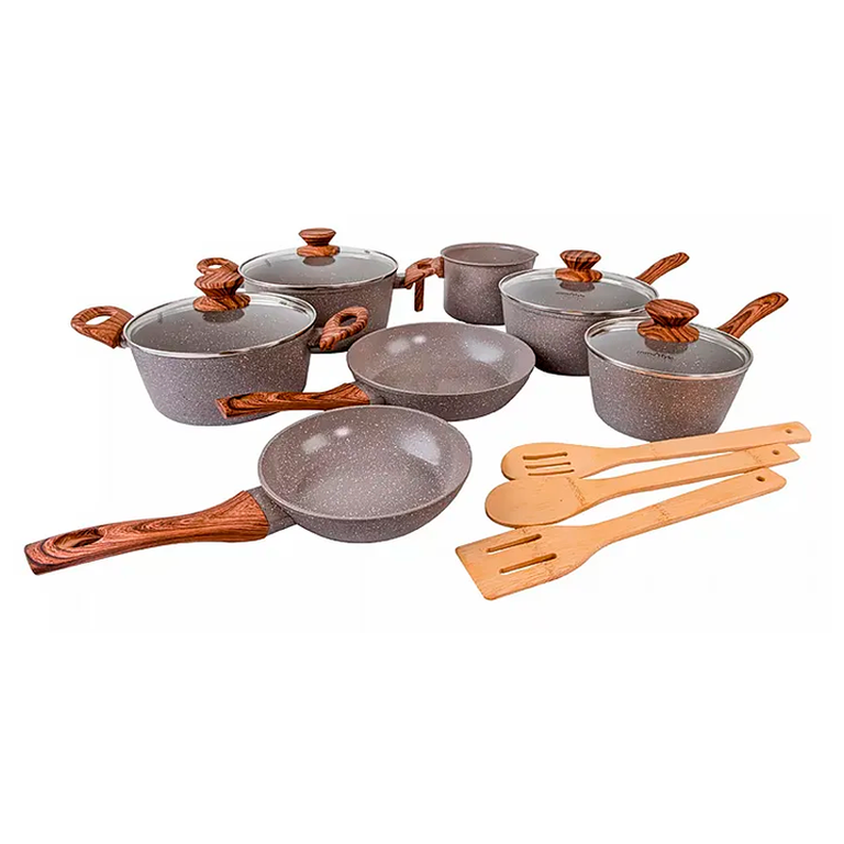 Jogo de Panela Ceramica Antiaderente Indução Mimo Style Cook Grafito 10 Peças Panelas e Utensílios