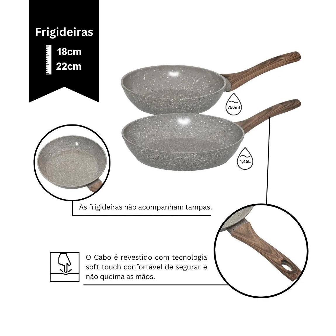 Jogo de Panela Ceramica Antiaderente Indução Mimo Style Cook Grafito 10 Peças Panelas e Utensílios - 5