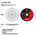 Ver imagem 2 de Kit 10 Discos de Lixa Flap de Fibra 180mm 7” Grão 60