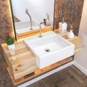 Ver imagem 1 de Kit Cuba XQ395 Torneira Pratika 1060 Metal 1/4 Volta Compace