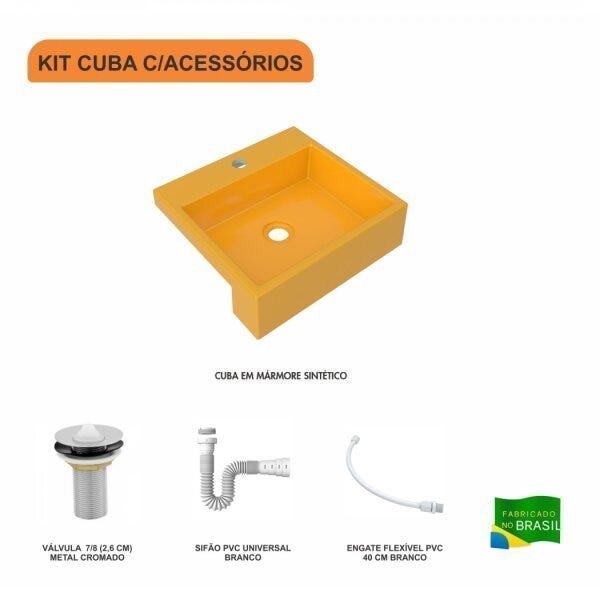Kit Cuba XQ395 com Válvula 1" com Sifão PVC e Flexível Compace - 3