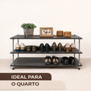 Ver mais imagens de Sapateira Mdf Cinza com Banco Organizadora para Hall de Entrada Quarto Porta Sapatos Multiuso Canto