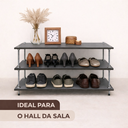 Ver imagem 7 de Sapateira Mdf Cinza com Banco Organizadora para Hall de Entrada Quarto Porta Sapatos Multiuso Canto