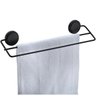 Suporte Duplo Porta Toalha 45CM Fixação sem Furar Parede Preto Fosco Future - 2
