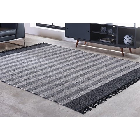 Tapete Kilim Mallani 200x300 Dupla Face Preto