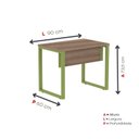Ver imagem 4 de Escrivaninha Mesa Escritório PE25 90cm Walnut e Verde Miró Cinza