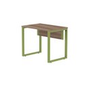Ver imagem 6 de Escrivaninha Mesa Escritório PE25 90cm Walnut e Verde Miró Cinza