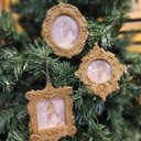 Ver imagem 2 de Kit Porta Retrato Rosê Gold para Árvore Natal 10cm 3 Peças - Magizi