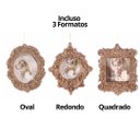 Ver imagem 3 de Kit Porta Retrato Rosê Gold para Árvore Natal 10cm 3 Peças - Magizi