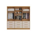 Ver imagem 2 de Guarda Roupa Casal 3 Portas de Correr 9 Gavetas Turim Bianchi Móveis - Nature/Off White