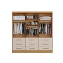 Ver imagem 2 de Guarda Roupa Casal 3 Portas de Correr 9 Gavetas Turim Bianchi Móveis - Nature/Off White
