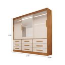 Ver imagem 4 de Guarda Roupa Casal 3 Portas de Correr 9 Gavetas Turim Bianchi Móveis - Nature/Off White