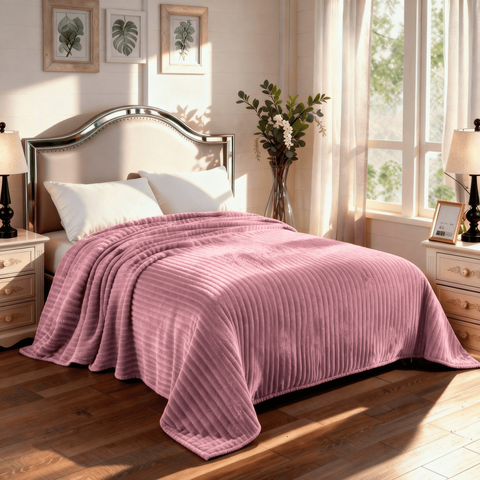 Manta Cobertor Casal Corttex Luster Canelada 180x220cm Microfibra Antialérgico Super Macio Premium