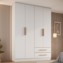 Ver imagem 1 de Guarda-Roupa 4 Portas 2 Gavetas Tóquio Branco Line