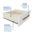 Ver imagem 6 de Guarda-Roupa 4 Portas 2 Gavetas Tóquio Branco Line