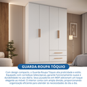 Ver mais imagens de Guarda-Roupa 4 Portas 2 Gavetas Tóquio Branco Line