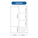 Ver imagem 7 de Guarda-Roupa 4 Portas 2 Gavetas Tóquio Branco Line