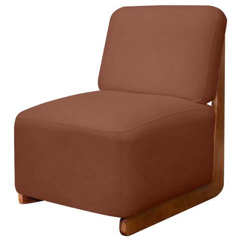 Poltrona Decorativa Orgânica California Base de Madeira Bouclê - Sofa Store:bouclê Terracota