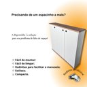 Ver imagem 5 de Sapateira em Mdf Multiuso Organizador 30cm Branco Amadeirado