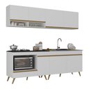 Ver imagem 2 de Armário de Cozinha Modulada Compacta 4 Pçs com Balcão para Cooktop Veneza Multimóveis Mp2264
