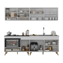 Armário de Cozinha Modulada Compacta 4 Pçs com Balcão para Cooktop Veneza Multimóveis Mp2264 - 5