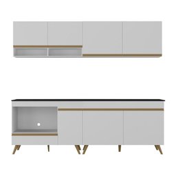 Armário de Cozinha Modulada Compacta 4 Pçs com Balcão para Cooktop Veneza Multimóveis Mp2264 - 6