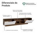 Ver imagem 4 de Rack Suspenso para TV até 80 Polegadas 218 cm 2 Portas Rustic/Branco Stella Madesa