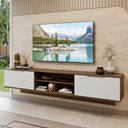 Ver imagem 1 de Rack Suspenso para TV até 80 Polegadas 218 cm 2 Portas Rustic/Branco Stella Madesa