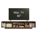 Ver imagem 5 de Rack Suspenso para TV até 80 Polegadas 218 cm 2 Portas Rustic/Branco Stella Madesa