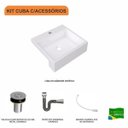 Ver imagem 2 de Kit Cuba XQ395 Válvula Click 1 Polegada B Sifão Cromado Flexível Compace