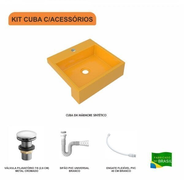 Kit Cuba XQ395 Válvula Click 1 Polegada G Sifão PVC Flexível Compace - 3