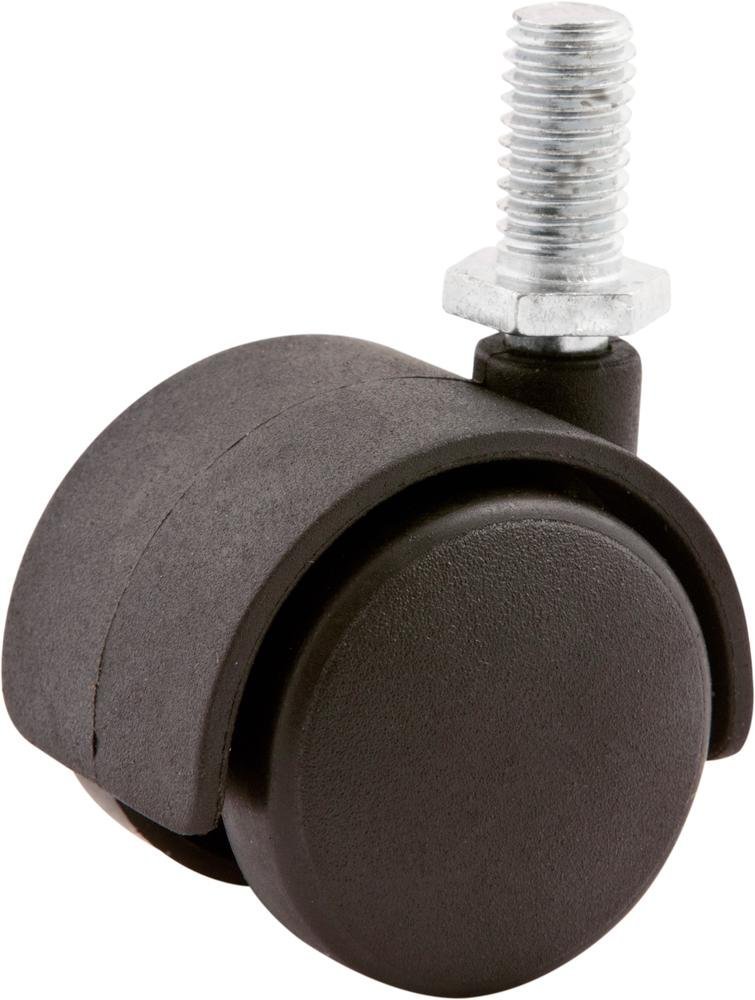 Rodizio Giratório Duplo 60mm 30kg Nylon Pino Rosca 10x15mm R - 1
