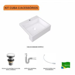 Kit Cuba XQ395 Válvula Click 1 Polegada G Sifão PVC Flexível Compace - 3