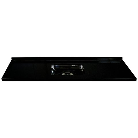Pia de Cozinha 120x55cm em Granito com Acamento Reto Cuba Rasa em Inox Generali