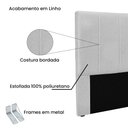 Ver imagem 4 de Cabeceira Casal Queen 1,60m com Design Vertical Bordado em Tecido Linho Cristal - Lucadi