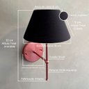 Ver imagem 3 de Kit 2 Arandelas de Parede Clássica Alumínio com Cúpula Tecido Algodão Ref 16