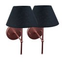 Ver imagem 5 de Kit 2 Arandelas de Parede Clássica Alumínio com Cúpula Tecido Algodão Ref 16