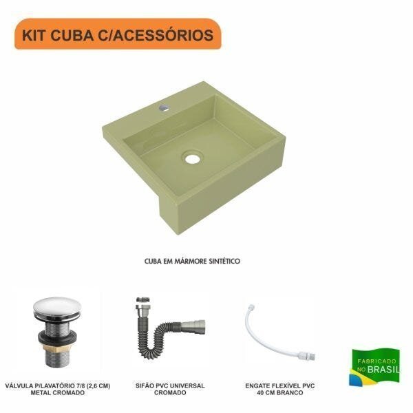 Kit Cuba XQ395 Válvula Click 1 Polegada G Sifão Cromado Flexível Compace - 3
