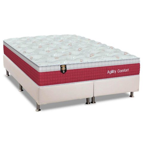 Cama Box King: Colchão Molas Orthoflex MasterPocket Ensacadas Agility Confort + Base CRC Courano Bra