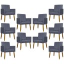 Ver imagem 1 de Kit 10 Poltronas Decorativas Mari Suede Cores Pé Palito 30 Cm Castanho