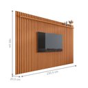 Ver imagem 2 de Conjunto de Sala Painel Ripado e Rack Roma Nature Off White